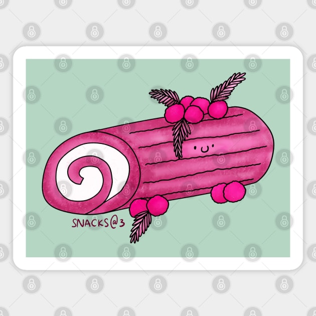 Yule log in PINK Magnet by Snacks At 3